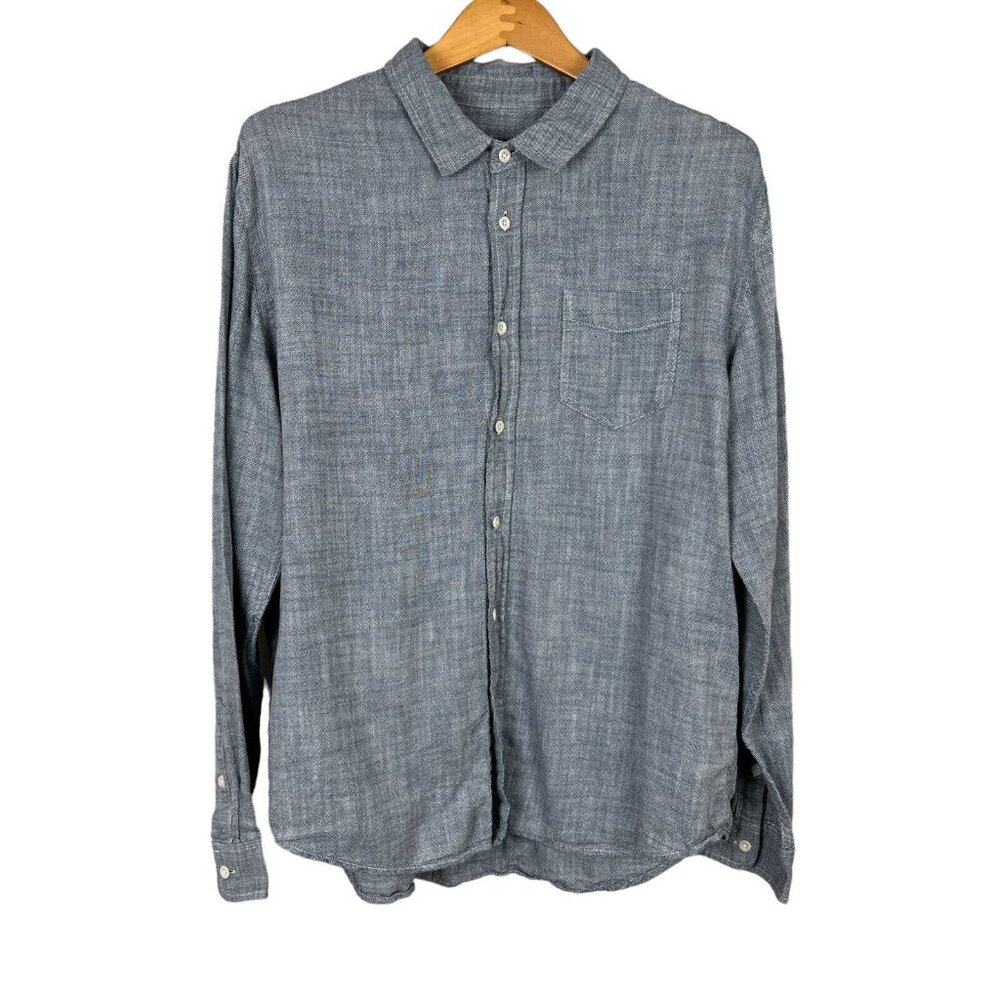 Rails Shirt Mens XL Navy Chambray Wyatt Button‎ Up Down Long Sleeve 100% Cotton